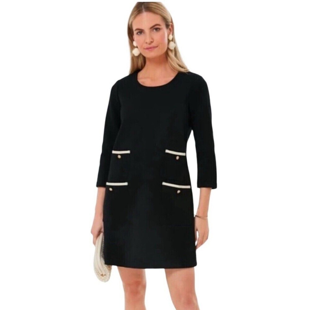 Tuckernuck Black Francoise Mod Mini Dress Extra Small XS